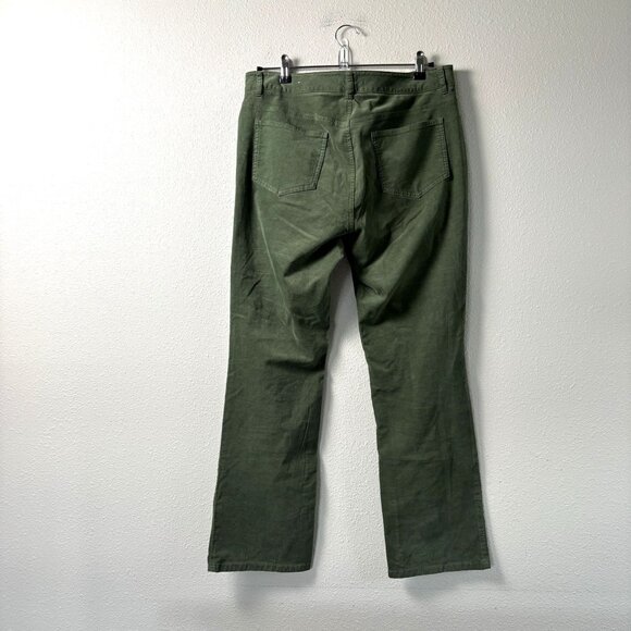 J McLaughlin Pants Womens Size 10 Green Velvet Cotton Stretch Straight Leg Jeans - Picture 3 of 12